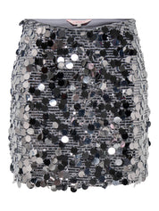 Jadel Silver Sequin Mini Skirt