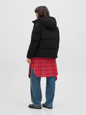 Global Black Hooded Puffer Jacket