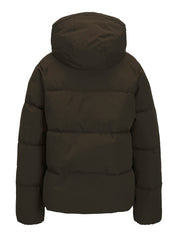Global Brown Hooded Puffer Jacket
