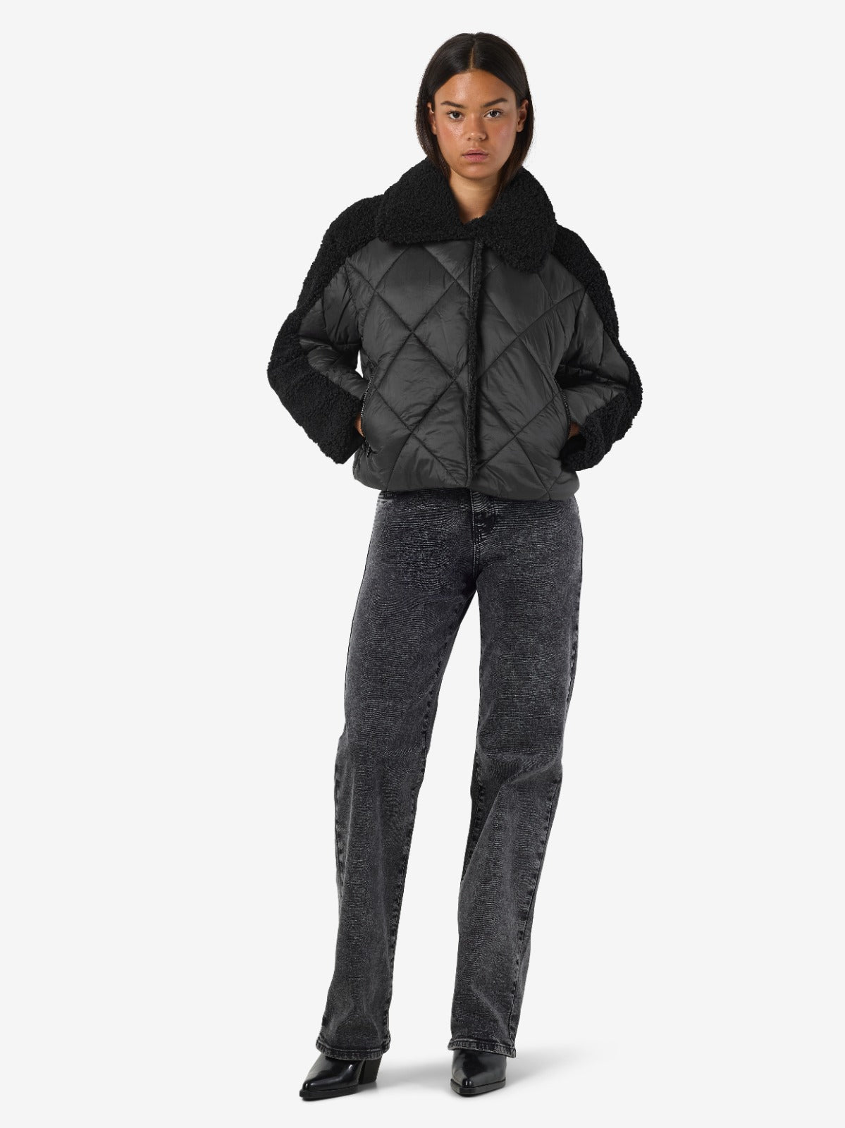 Gemma Quilted Puffer with Shearling Detail