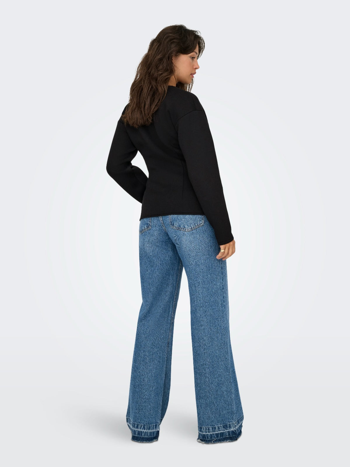Naomi Black Knit Blazer with Gold Buttons