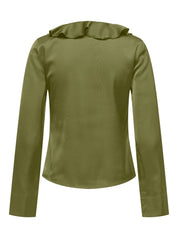 Mika Satin Frill Front Blouse