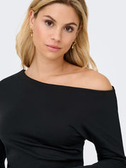 Catie Asymmetric Top Black