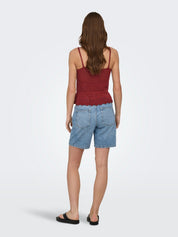 Lison Peplum Knit Vest Rusty Red