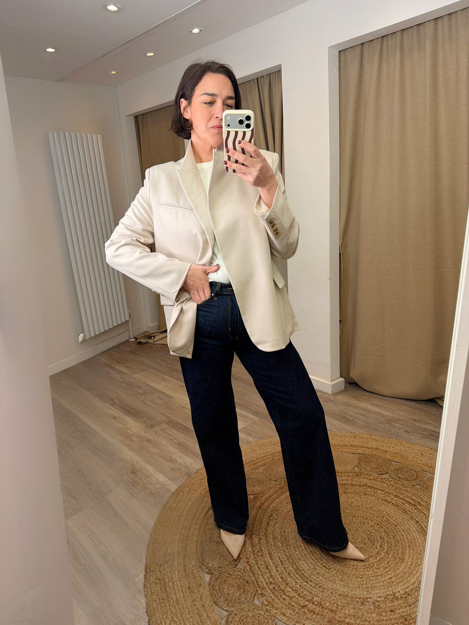 Jenna Button Up Asymmetric Wrap Blazer