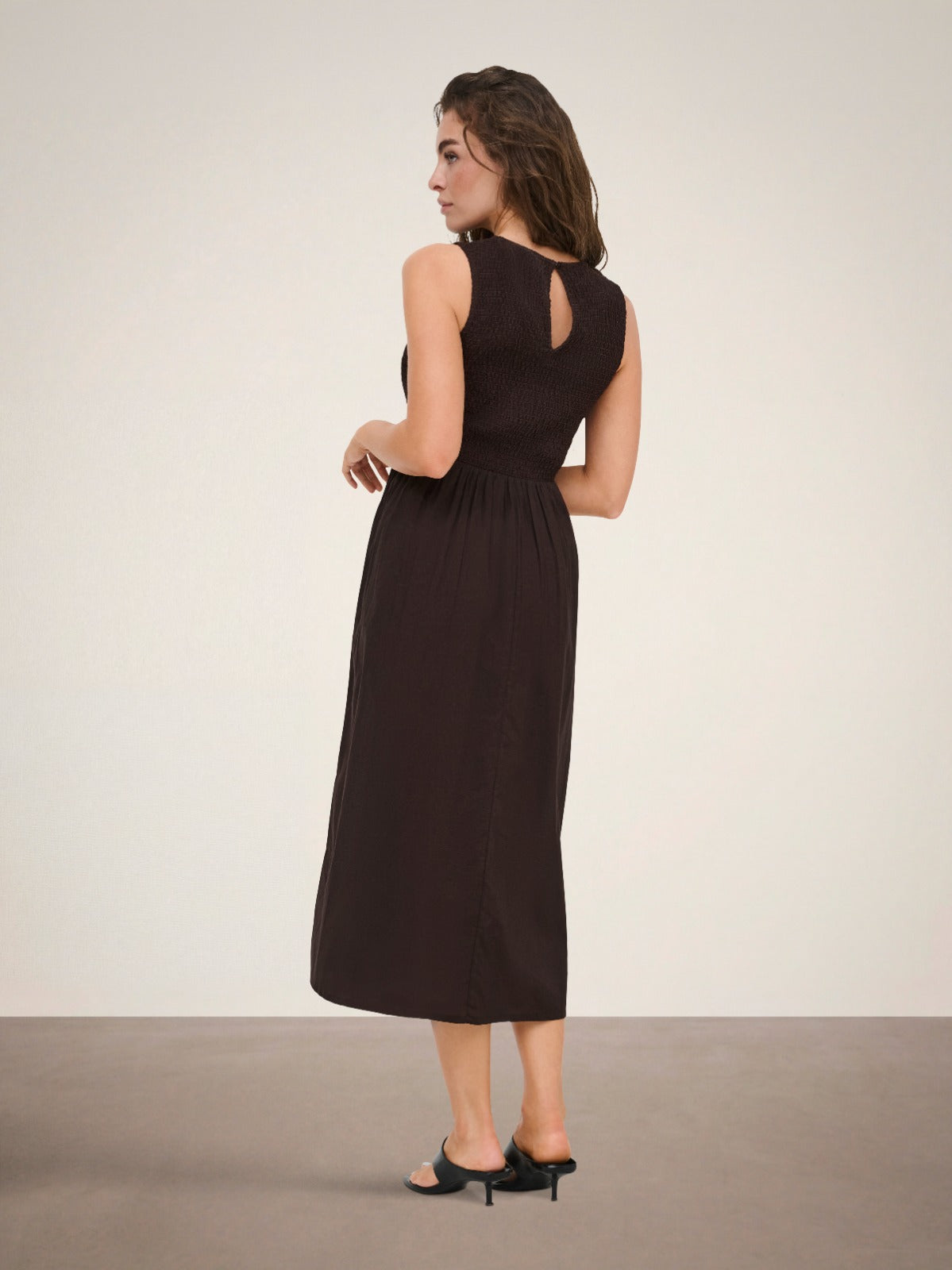 Diago Smock Midi Dress Brown