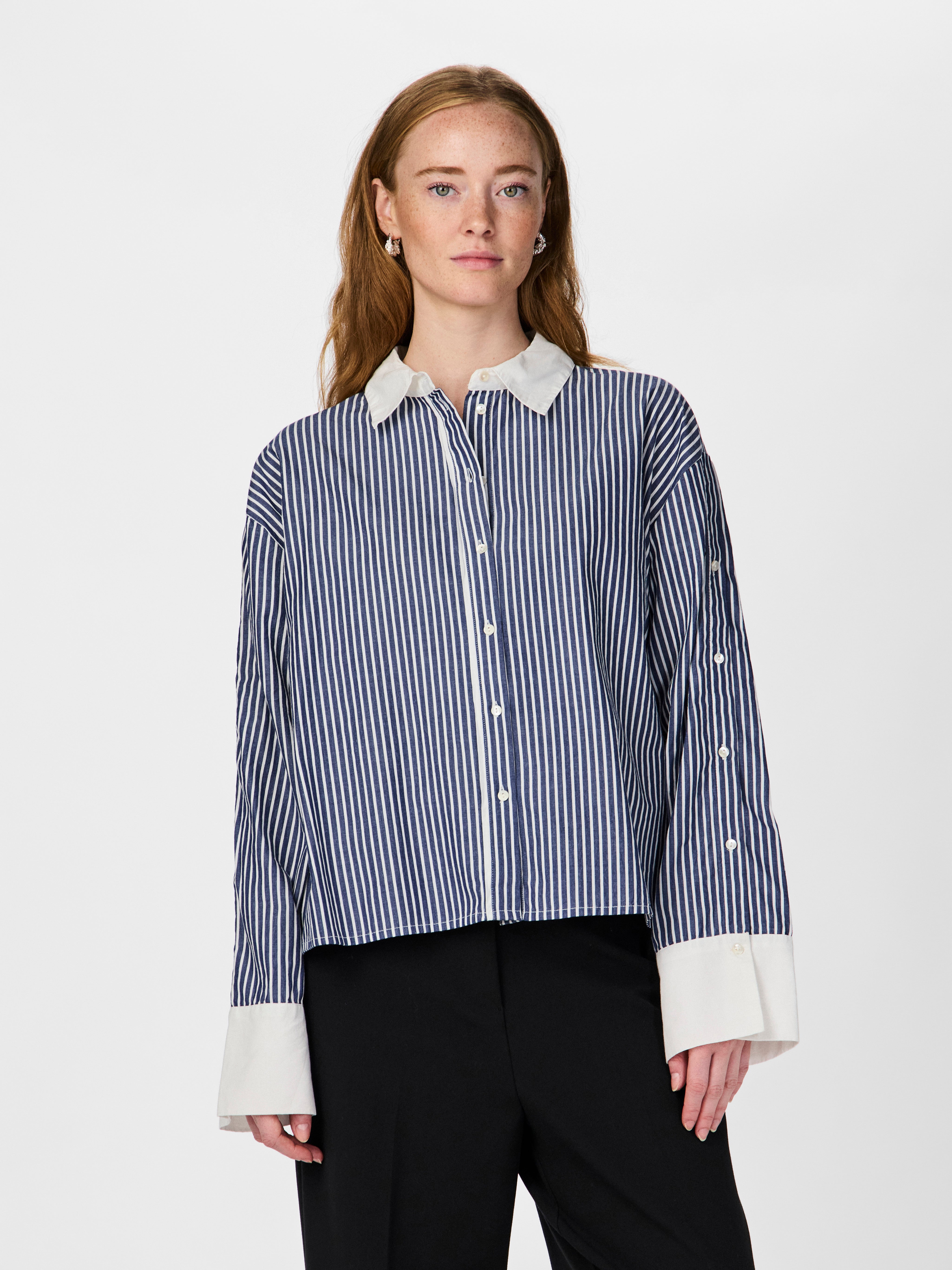Stria Button Pinstripe Shirt
