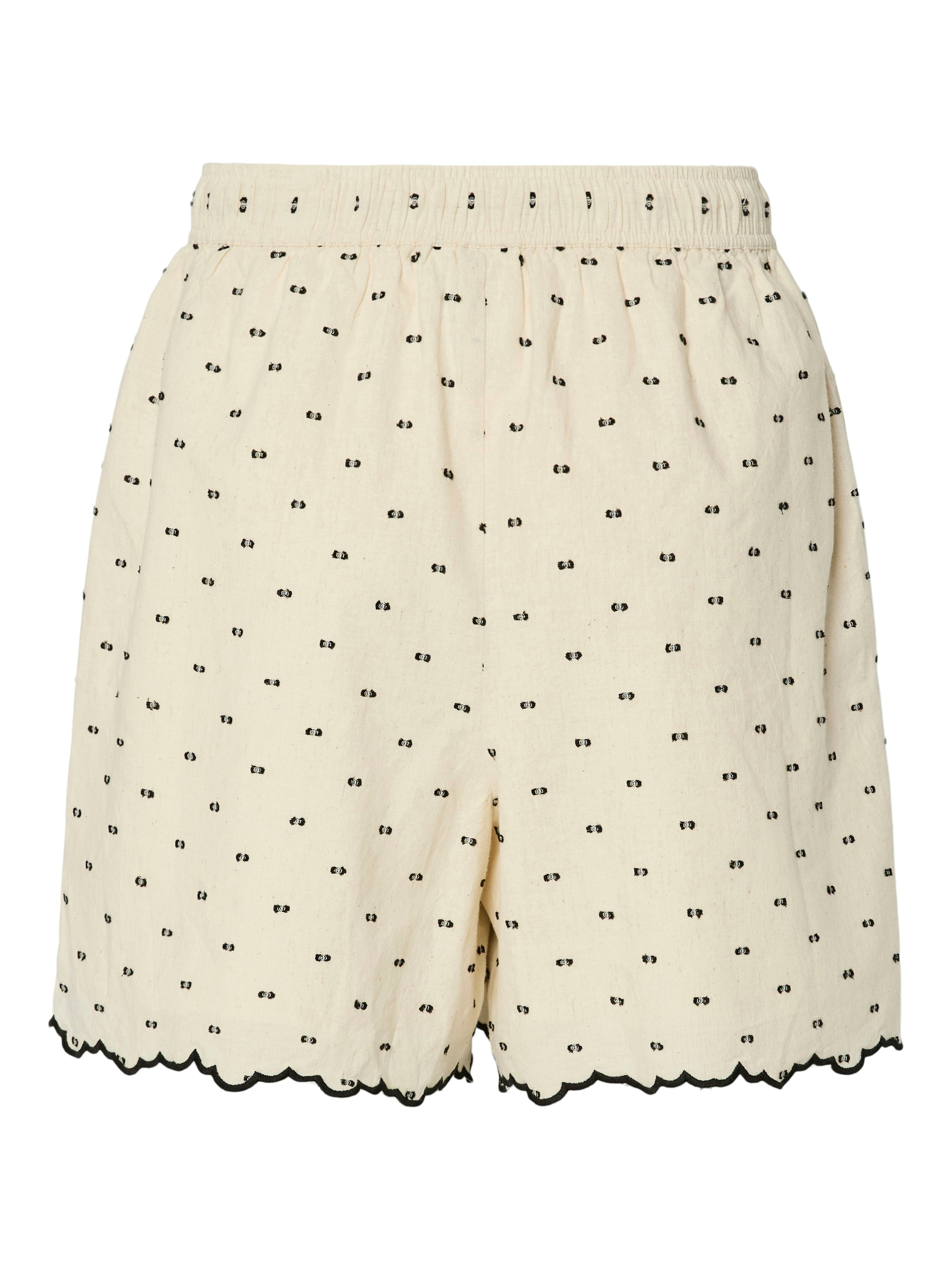Dobby Edge Rib Dobby Cream Embroidered Scallop Edge Shorts – My Store