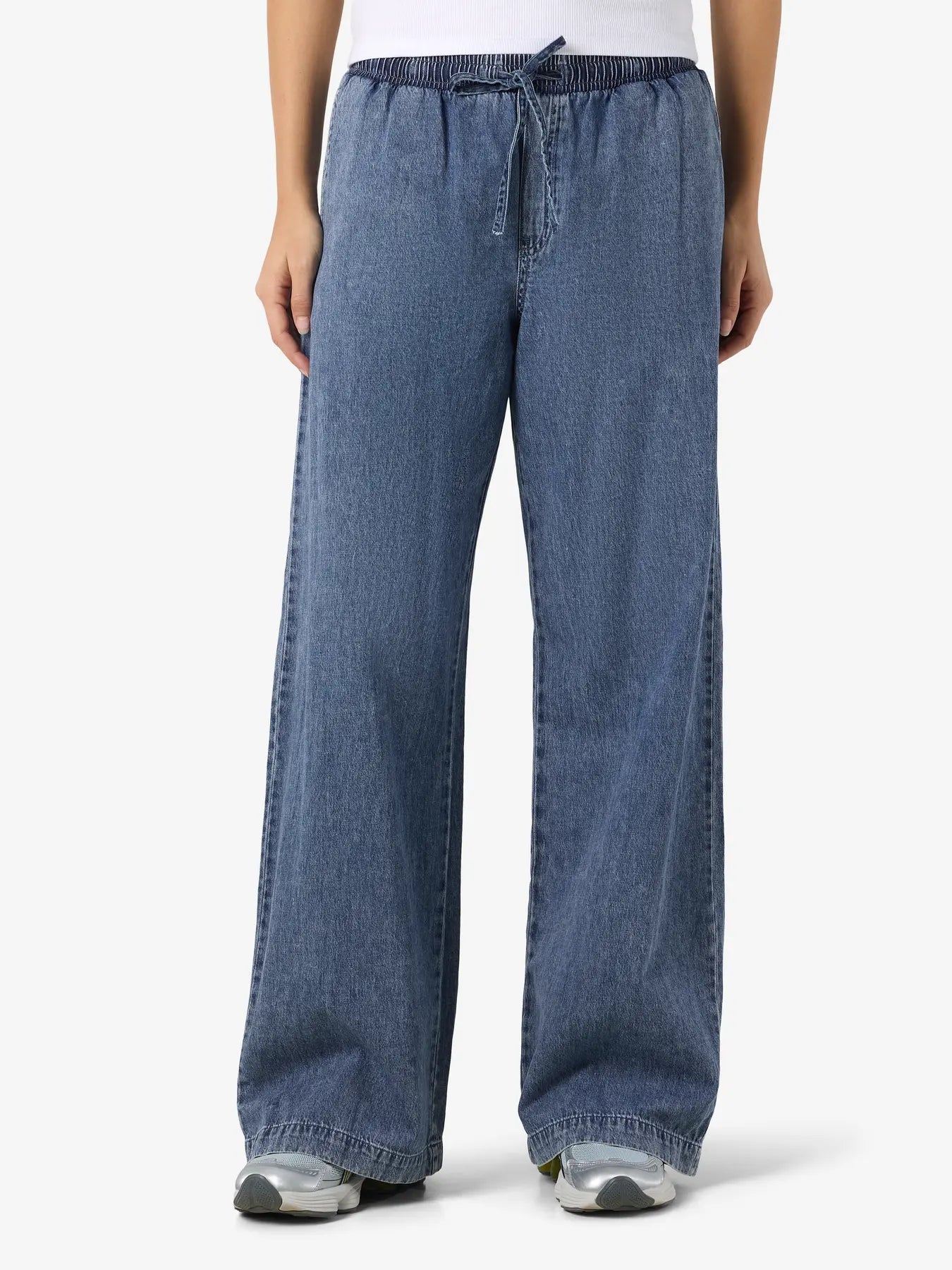 Enza Soft Denim Wide Leg Trousers