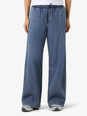 Enza Soft Denim Wide Leg Trousers