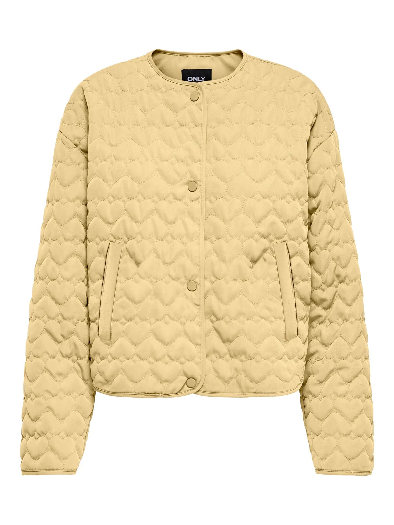 Heart Quilted Jacket Yellow