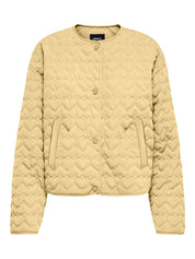 Heart Quilted Jacket Yellow