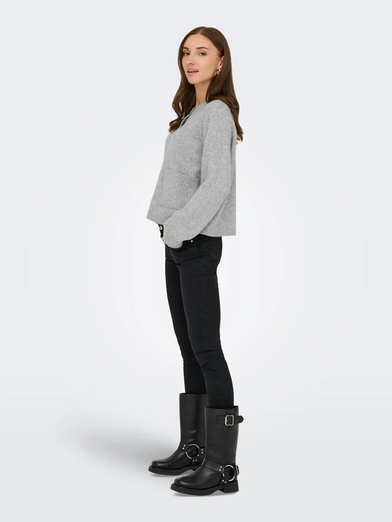 Piedmont Light Grey Button Cardigan