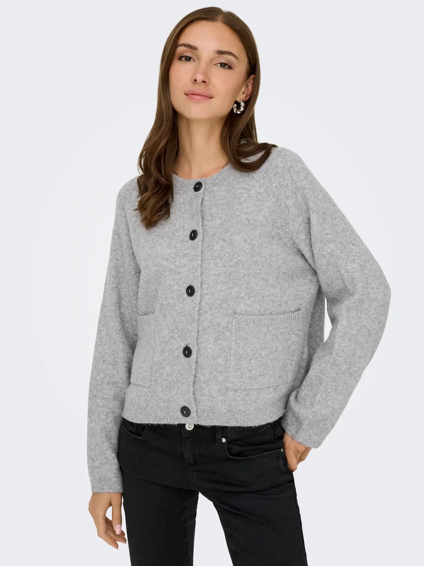 Piedmont Light Grey Button Cardigan