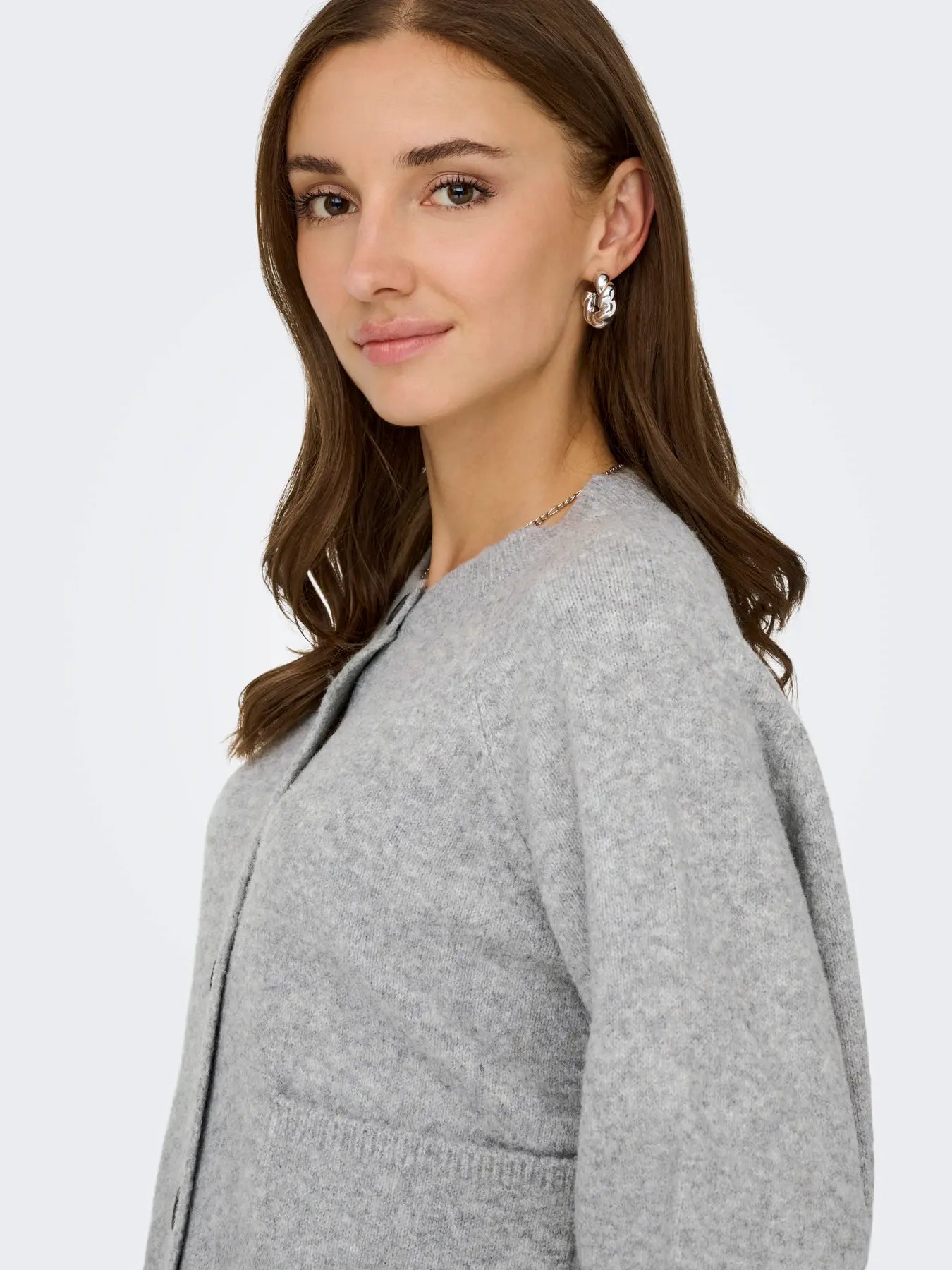 Piedmont Light Grey Button Cardigan