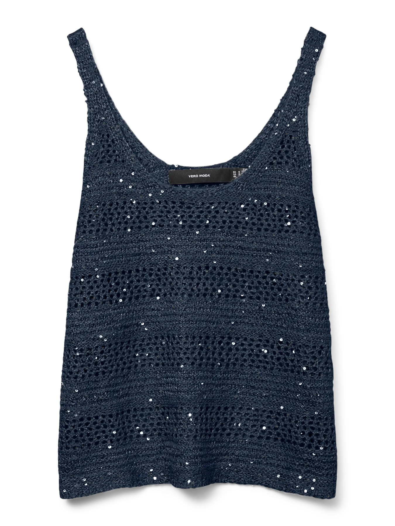 Leilani Stripe Navy Sequin Knit Vest