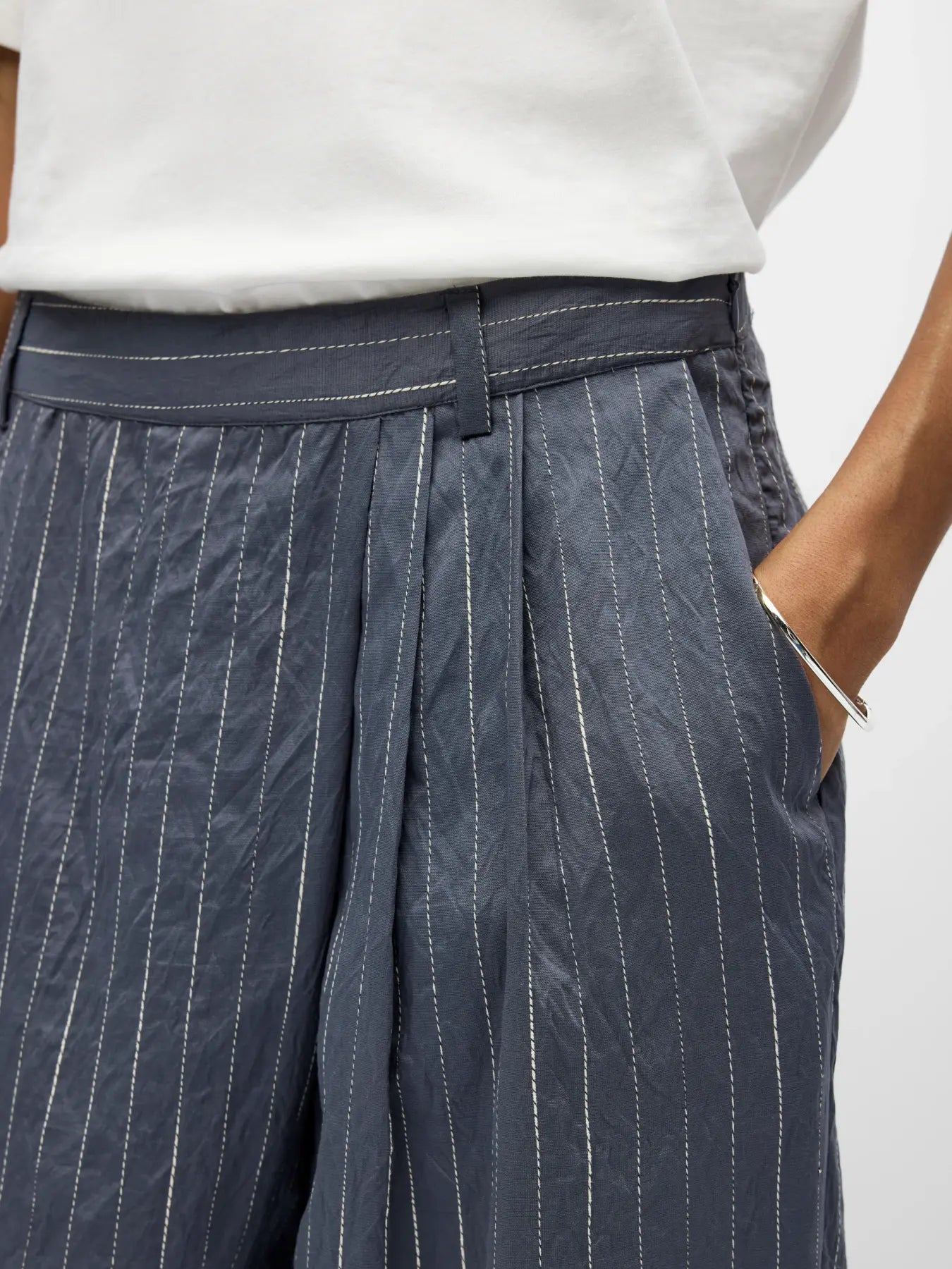 Joy Pinstripe Wide Pants Top - Co-ord