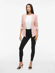 Her Blazer with Ruched Sleeves Pink