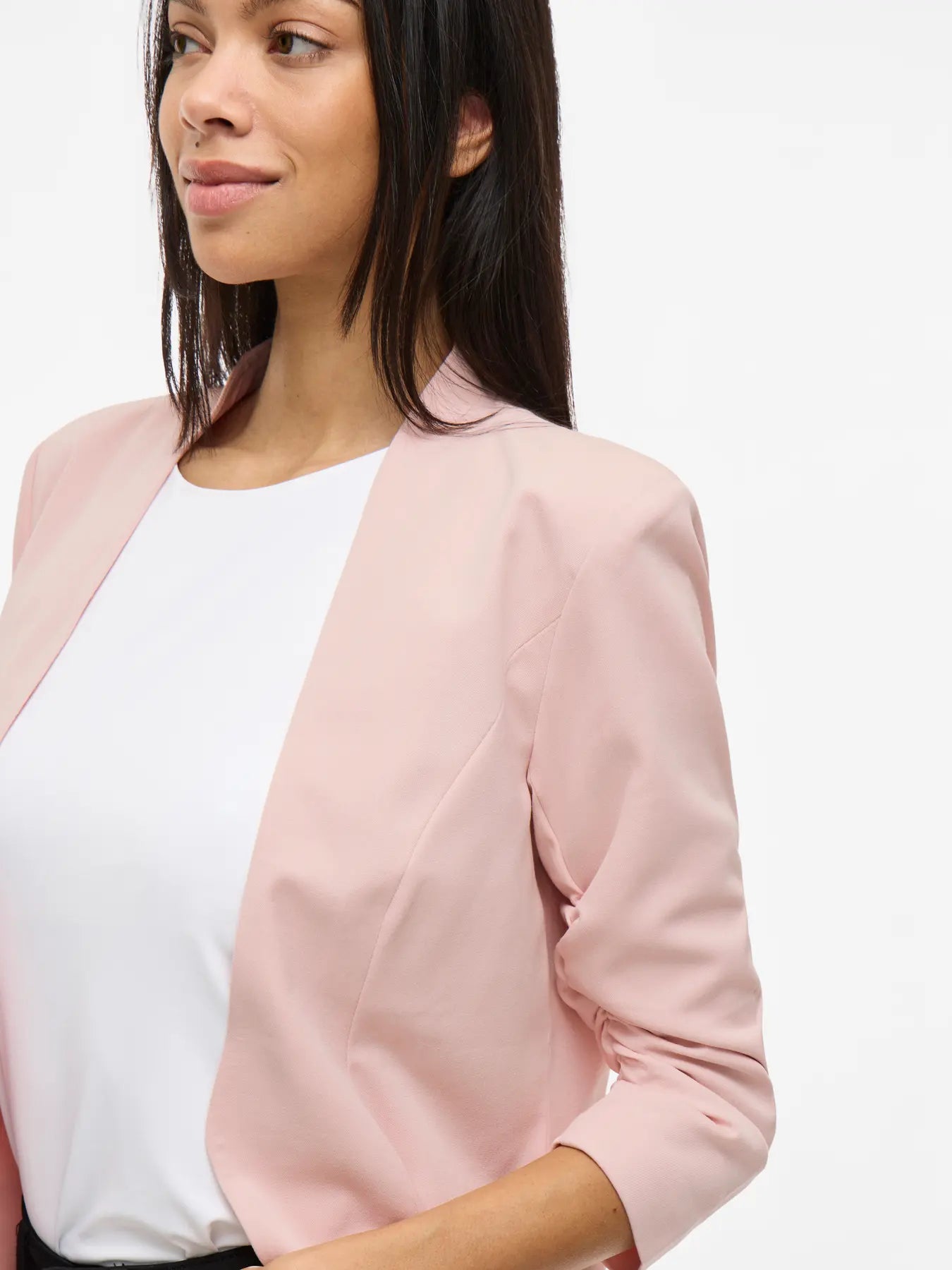 Her Blazer with Ruched Sleeves Pink