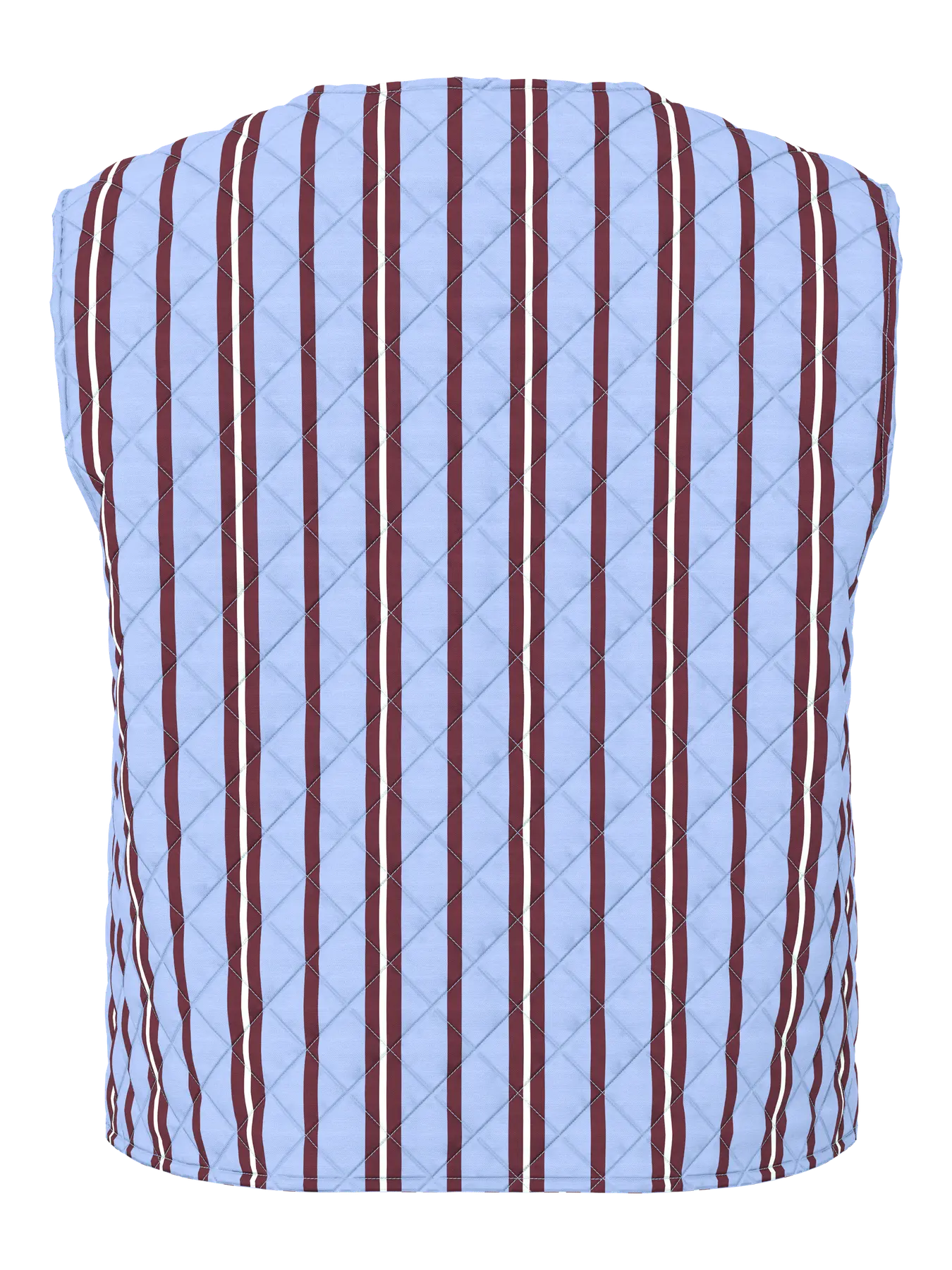Saria Striped Tie Front Quilted Vest Waistcoat