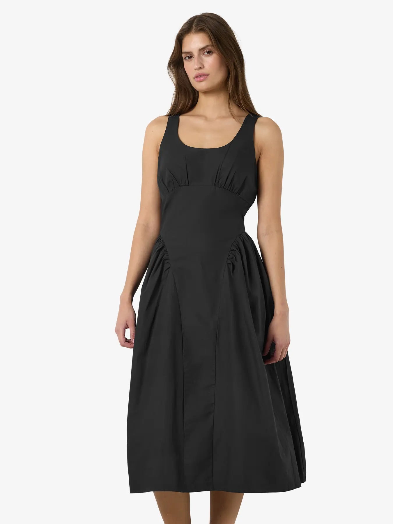 Asta Strap Midi Dress Black