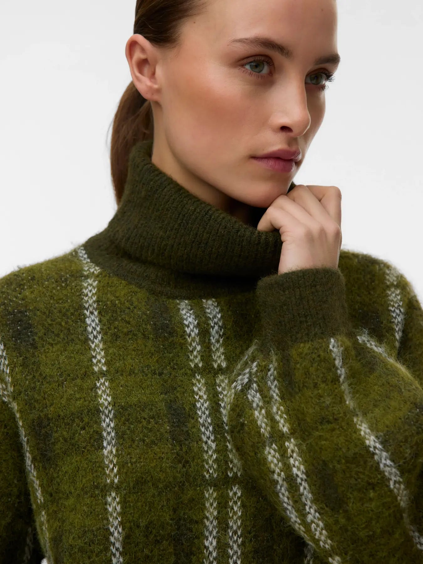 Toby High Neck Balloon Sleeve Knit Jumper