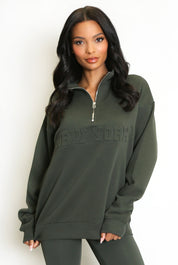 New York Zip Sweatshirt - Green