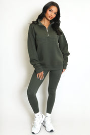 New York Zip Sweatshirt - Green