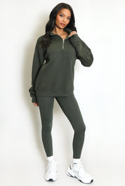 New York Zip Sweatshirt - Green