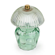 Vintage Ridged Glass LED Table Lamp Green