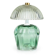 Vintage Ridged Glass LED Table Lamp Green