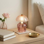 Vintage Ridged Glass LED Table Lamp