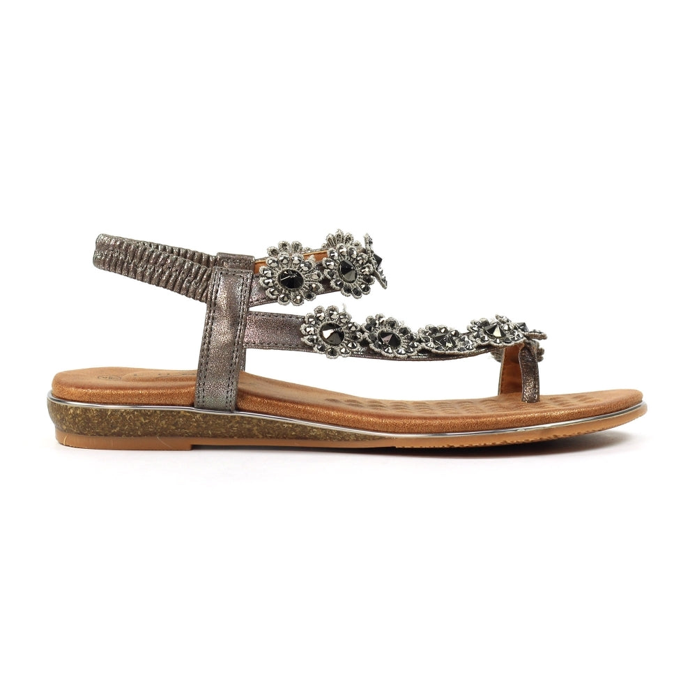 Charlotte II Pewter Sandal