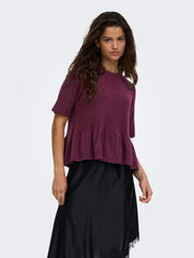 Brilliant Peplum Short Sleeve Knit