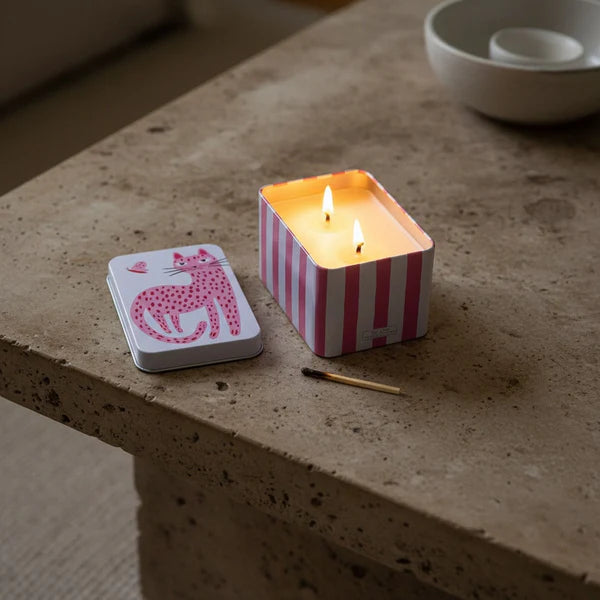 Pink Cat Scented Candle Tin