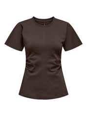 Marie Ruching T-Shirt Top Brown