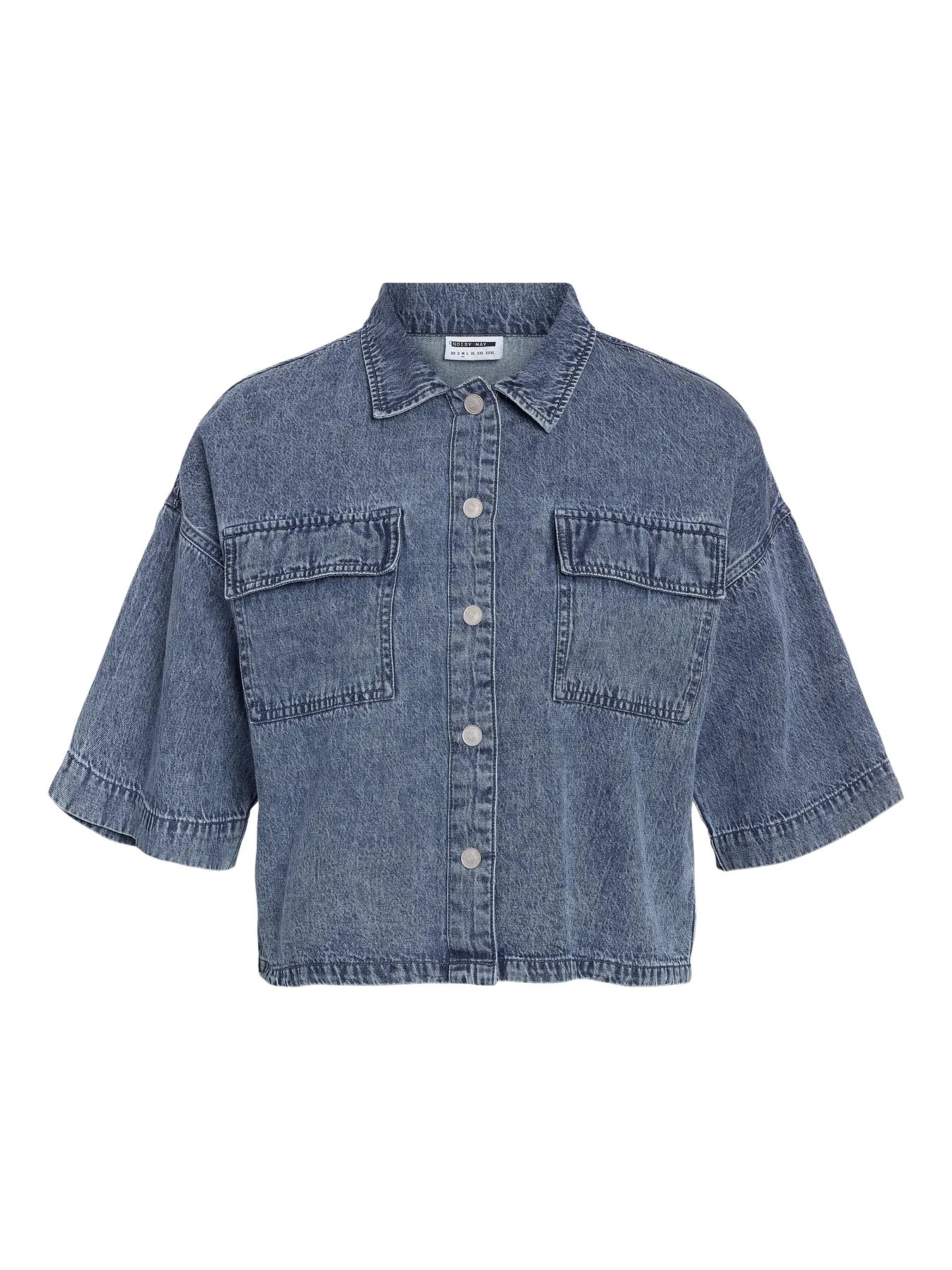 Enza Soft Denim Oversized Short Sleeve Shirt