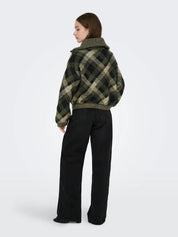 Maroon Oversized Collar Zip Cardigan Green