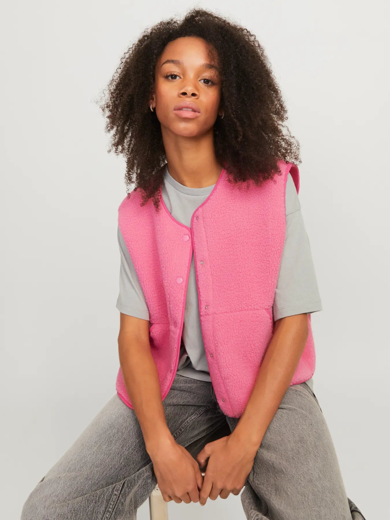 Vera Teddy Vest Gilet Pink