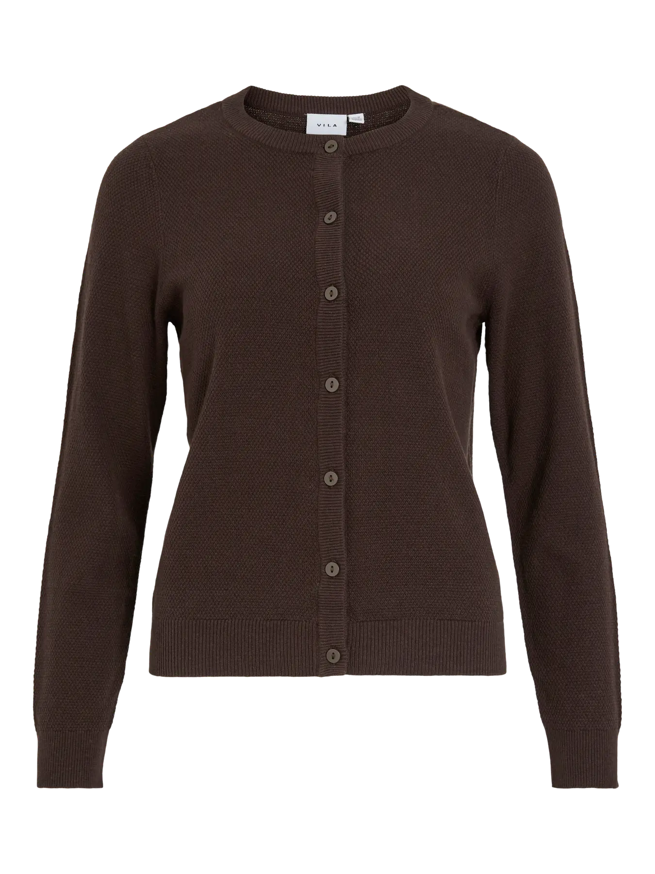 Malo Brown Knit O-neck Cardigan