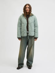 Serena Green Mid Quilted Zip Jacket
