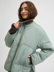 Serena Green Mid Quilted Zip Jacket