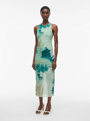 Roumessa o-Neck Sleeveless Mesh Dress