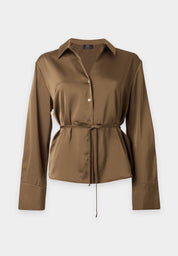 Aria V-neck Waisted Blouse Gold