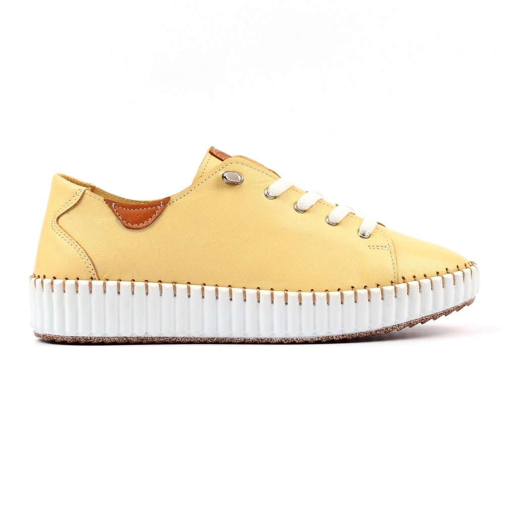 Faith Lemon Leather Pump/Trainer