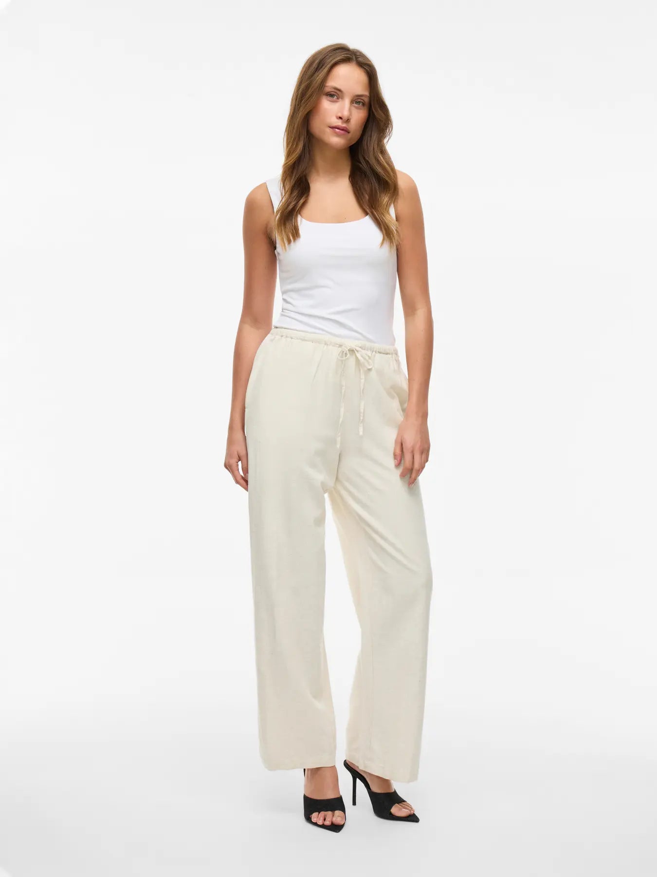Prisilla Stripe Pull on Wide Pants