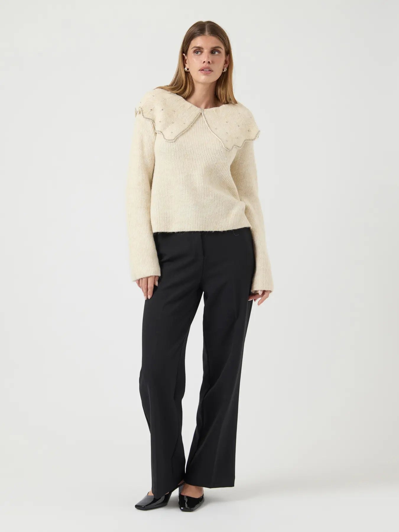 Charma Collar Detail Knit Pullover