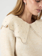 Charma Collar Detail Knit Pullover