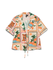 Birdie Printed Tie Front Resort Shirt