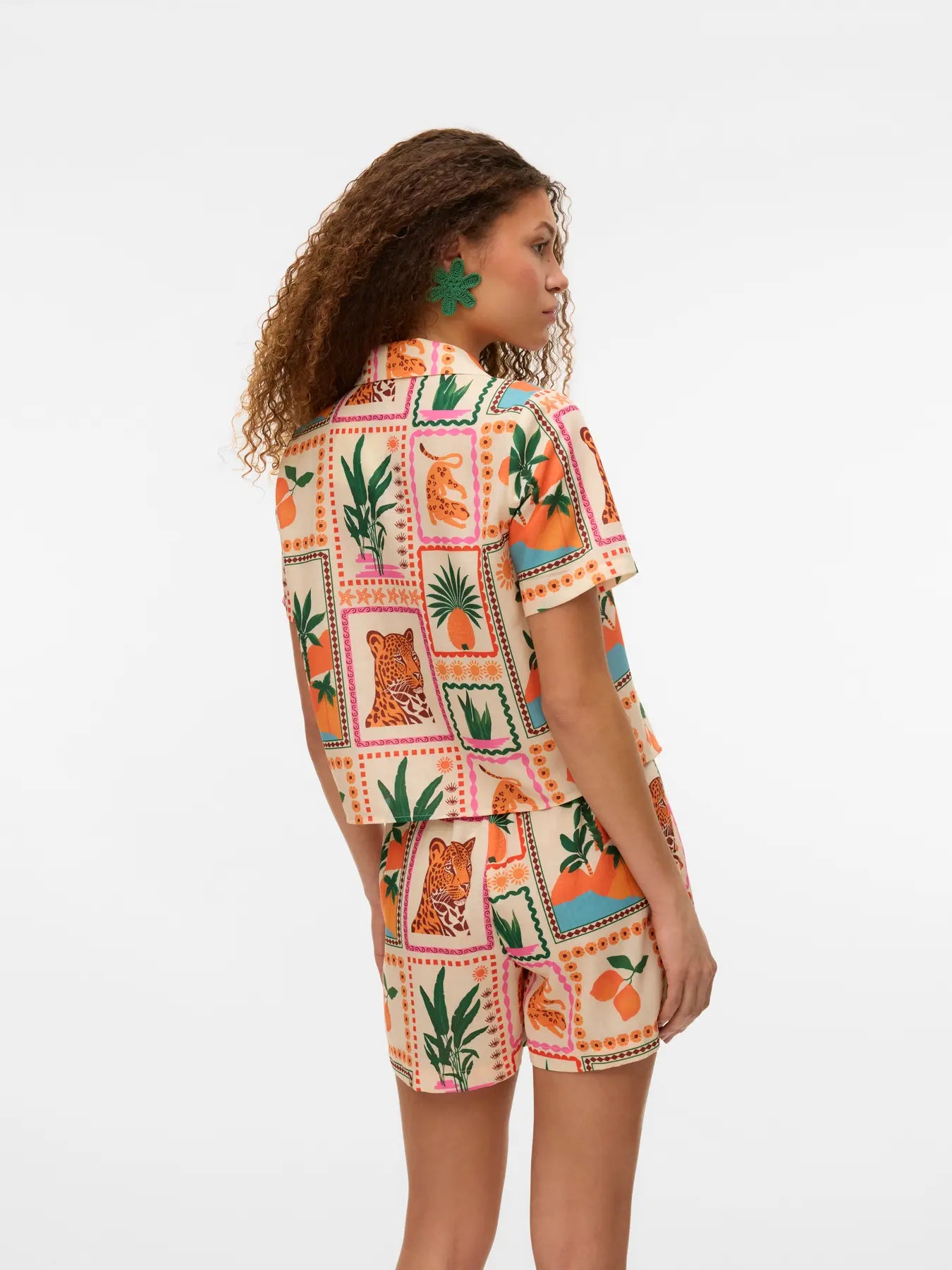 Birdie Printed Tie Front Resort Shirt